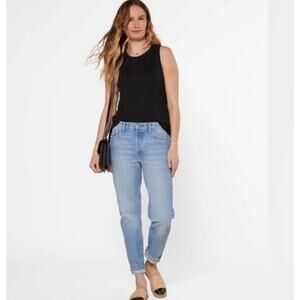 Outerknown Dune High Rise Slim Fit medium wash jeans